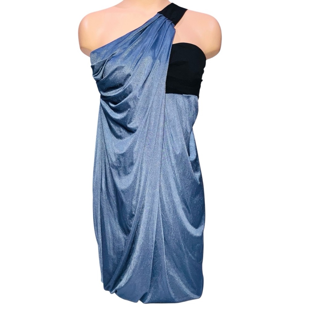 Iodice One Shoulder Dress Blue Black Grecian Roman Goddess Spartacus Show Sz XS